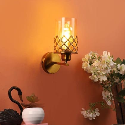 ELIANTE Traditional Gold Iron Wall Light by Jainsons Lights - F-25-1W - Without Bulb