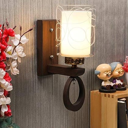 ELIANTE - Wooden Wood Wall Light -S-280-1W - by Jainsons Lights - Without Bulb