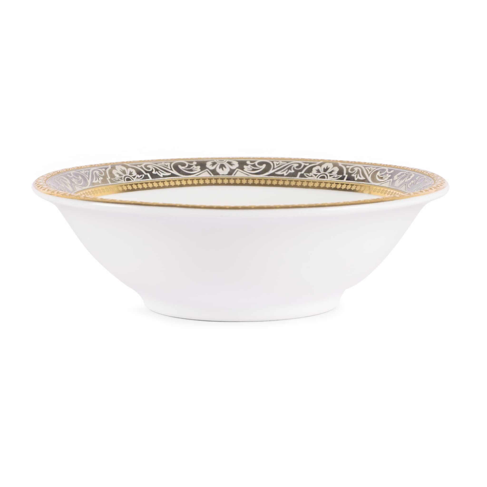 hitkari Porcelain D-253 Soup Bowl Set of 2pc.|for Home & Kitchen |Material:- Porcelain with Elegant Design |Set of 2pc, White,400ml.