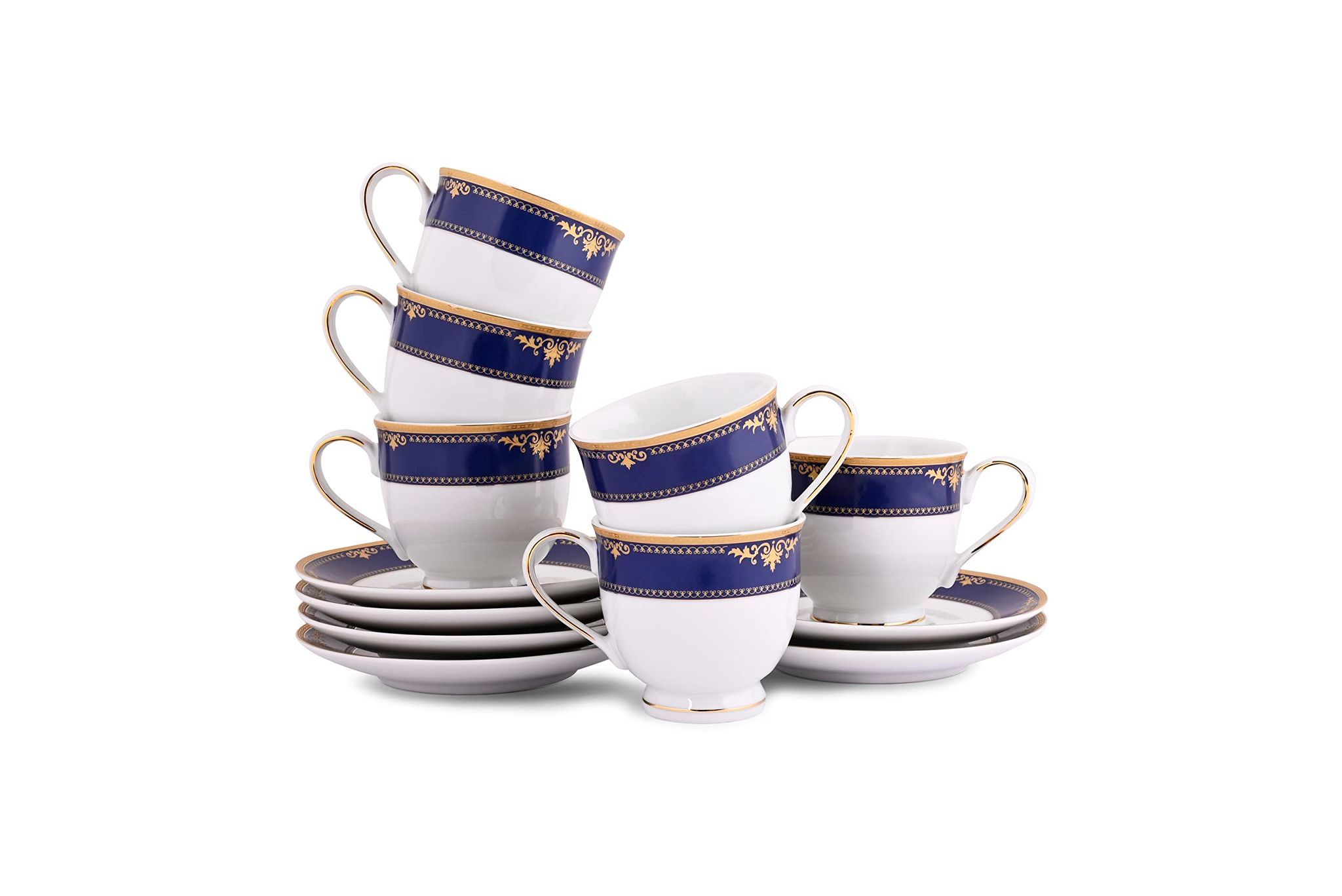 Hitkari Porcelain 16522 Cup & Saucer Set of 6 Pair