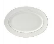 Hitkari Potteries Porcelain 11482 Rice Plate Set of 1 Pc Oval Platter for Home & Kitchen Rice Plate Set (31cm, White)