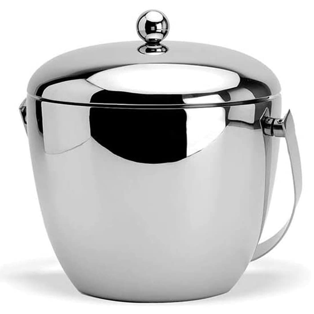 FnS Mirror Finish Apple Double Walled Insulated Stainless Steel Ice Bucket with Ice Tong for Home & Bar (1 Ice Bucket,1 Ice Tong)