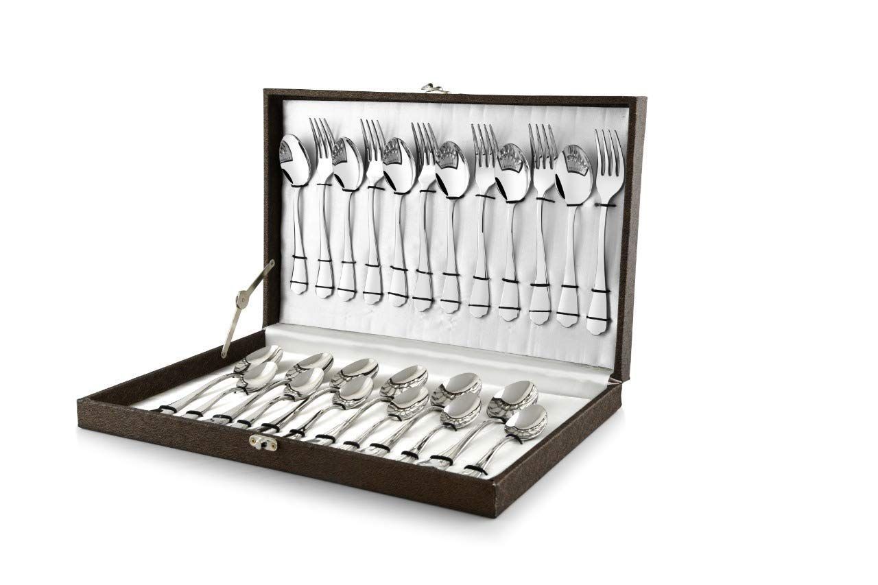 FnS BRIA 24-PC Cutlery Set with Box Packaging 6 Dinner Spoon, 6 Dinner Fork, 6 Dessert Spoon,and 6 Tea Spoon