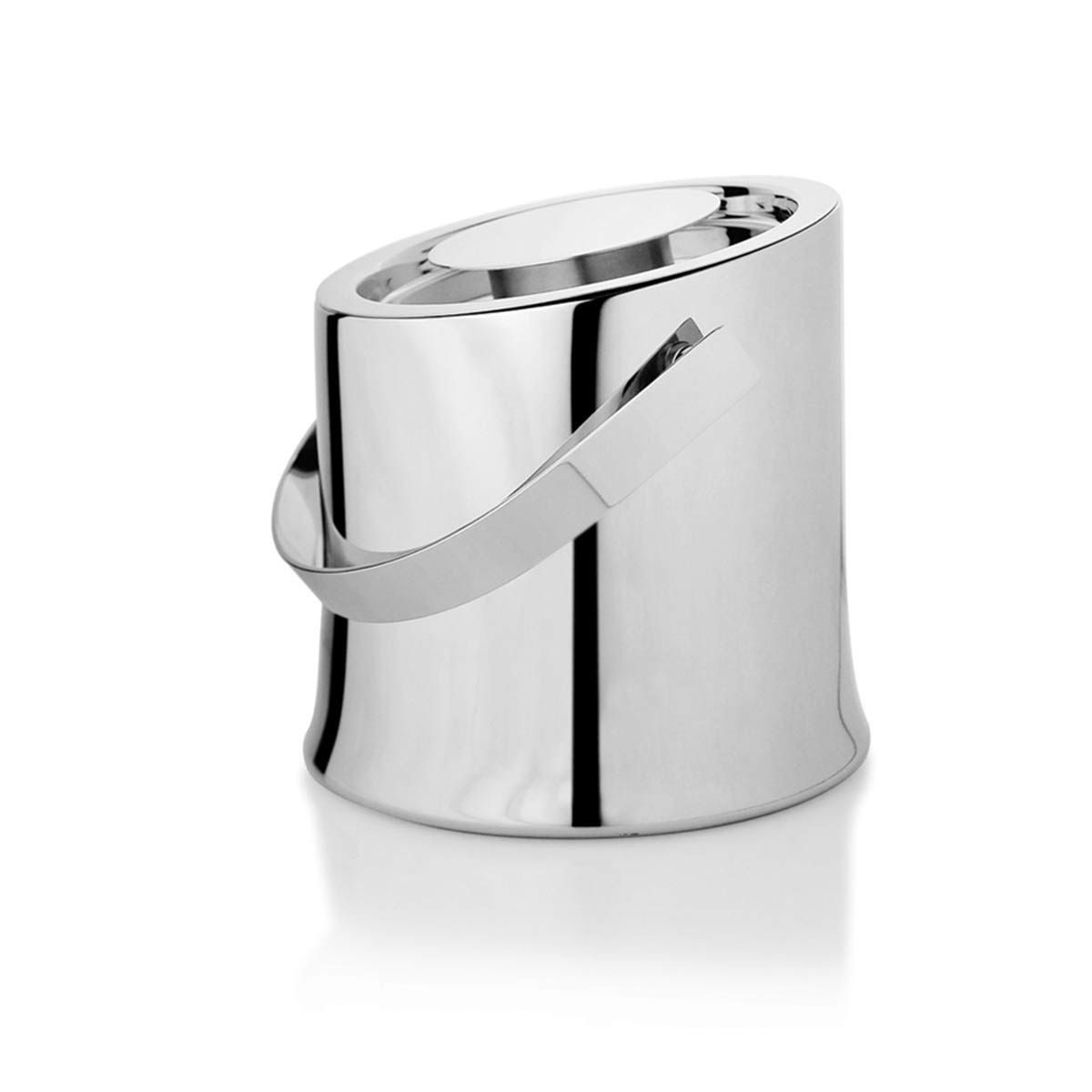 FNS Mirage Double Wall Stainless Steel Insulated Ice Bucket with Lid and Tongs, Great for Cocktail Bar and Parties (1.25 LTR)