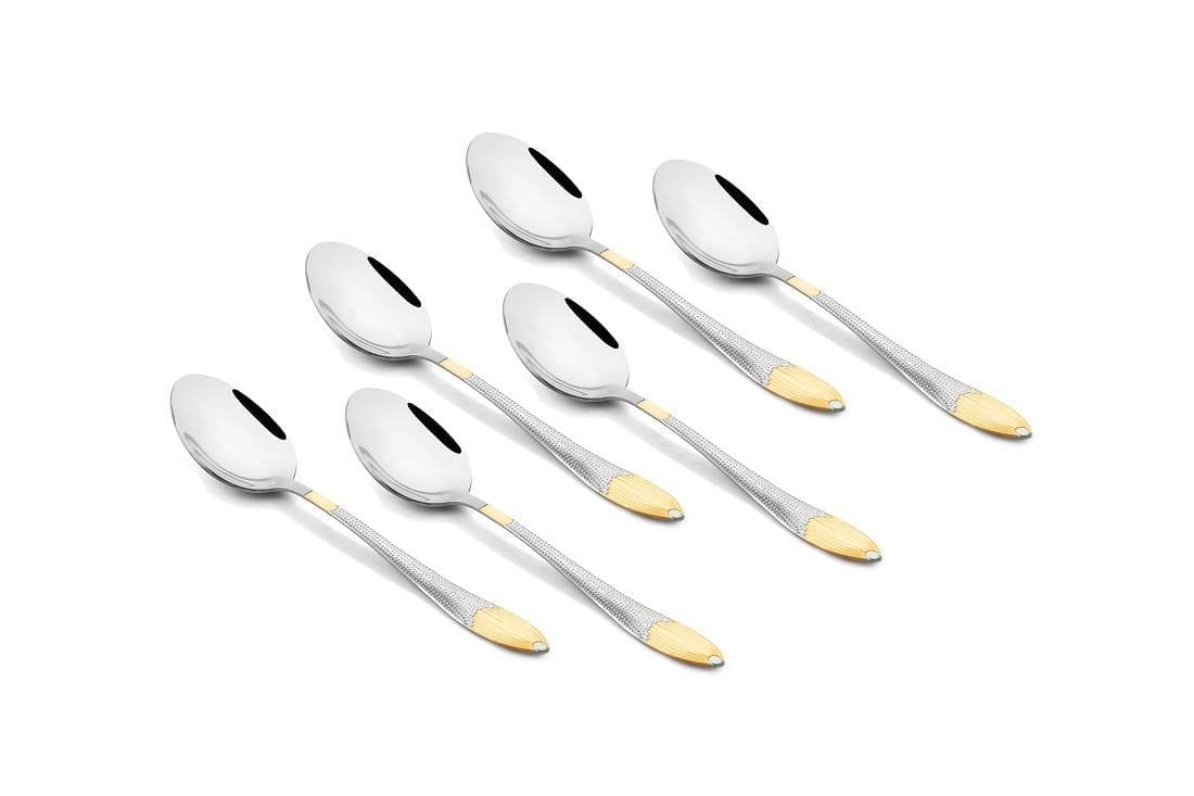 Montavo by FnS Passion Real Gold Plated on Handle Stainless Steel Baby Spoon (Set of 6)