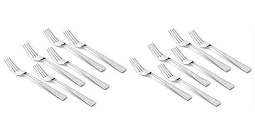 Montavo by FnS Helios Stainless Steel Forged with Hammered Handle Dessert Fork (Set of 12)