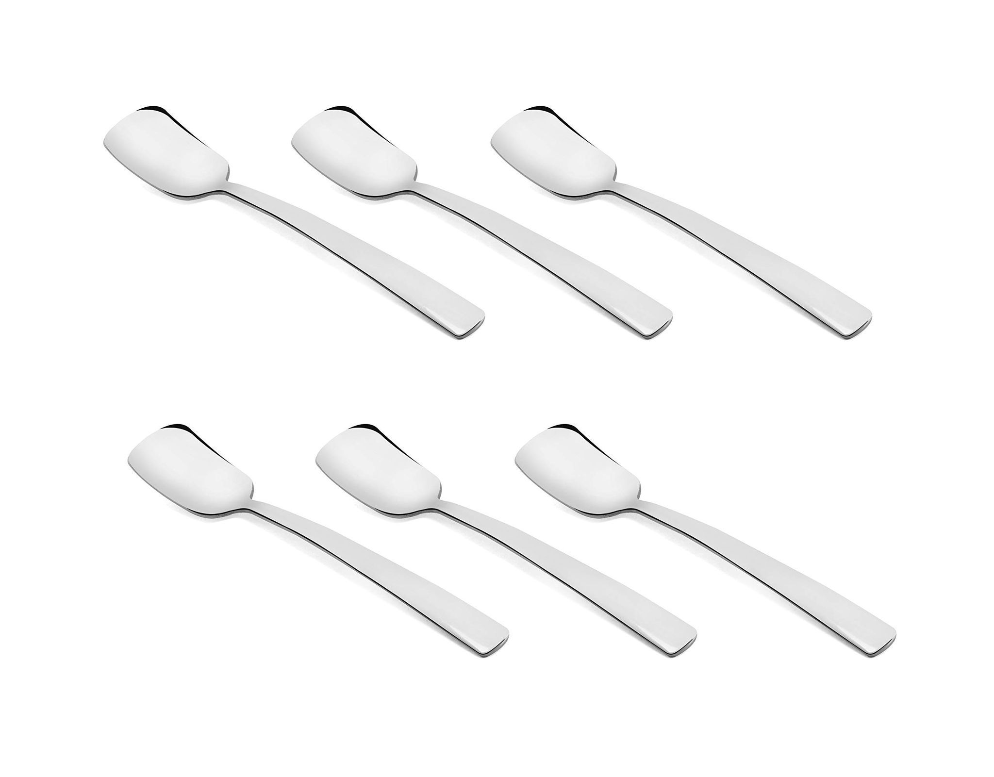 FnS Slimline Shovel Stainless Steel Dessert ice Cream Spoons (Set of 6)