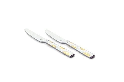 FNS Jazz Stainless Steel 24 Karat Gold Plated Dinner Knife/Butter knife (2 Dinner Knife)