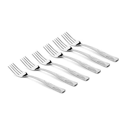 FnS Luna Food Grade Stainless Steel Dinner Fork (Set of 6)