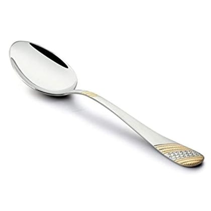 FnS Imperio Premium Stainless Steel 24 Karat Gold Plated Large Serving Spoon (1 Serving Spoon)