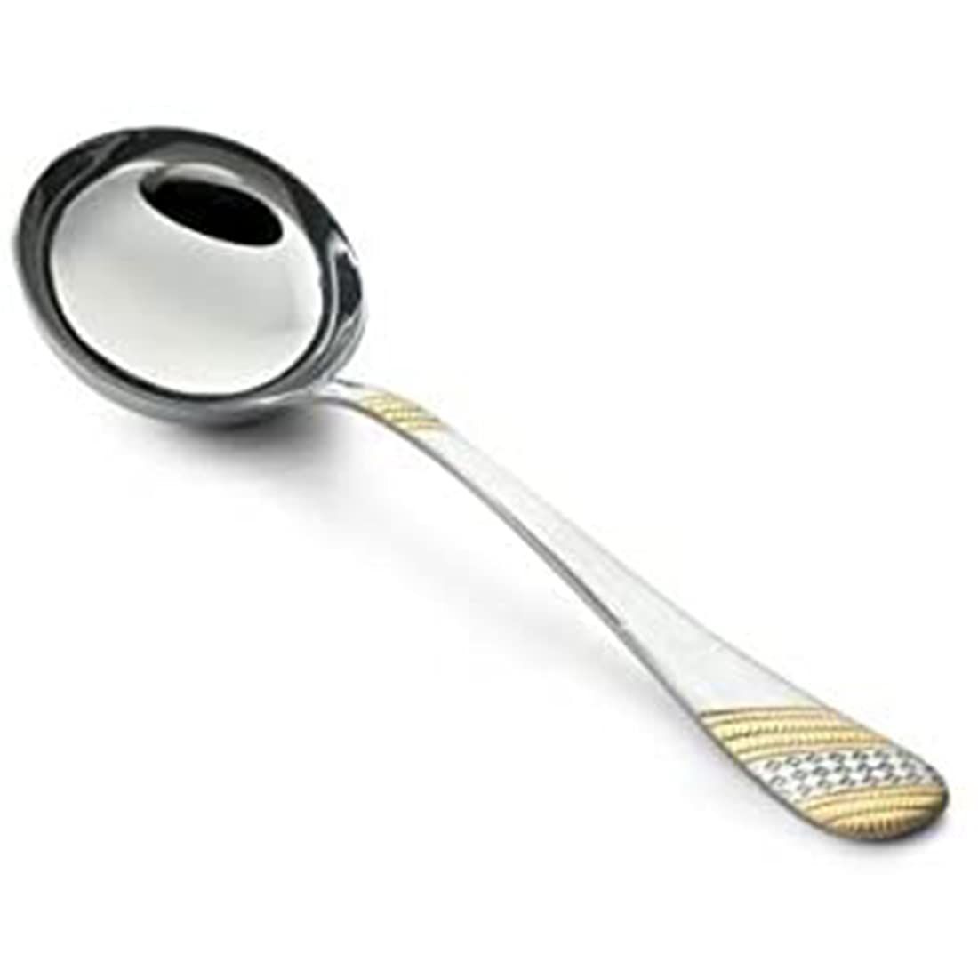 FnS Imperio Food Grade Stainless Steel 24 Karat Gold Plated Gravy Ladle (1 Gravy Ladle)