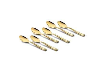 FnS Boston Gold Stainless Steel Tea Spoon (Set of 6)