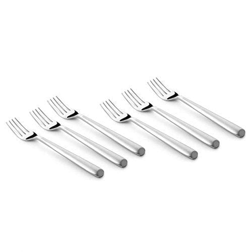 FnS Aura Stainless Steel Dessert Fork Set for Noodles/Chowmein (6 PCs Dessert Fork)