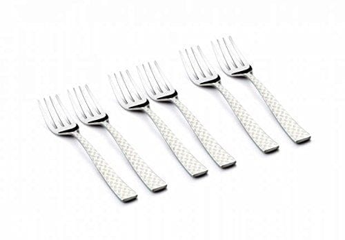 FnS Rhombo Stainless Steel Dinner Fork Laser Design on Handle (Set of 6)