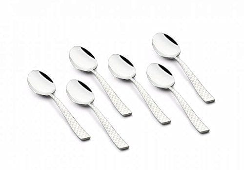 FnS Rhombo Stainless Steel Baby Spoon Laser Design on Handle (Set of 6)