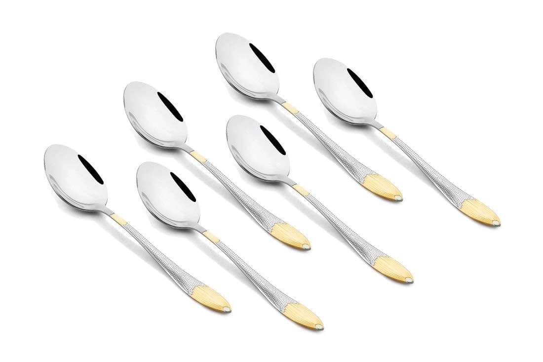 Montavo by FnS Passion Stainless Steel Real Gold Plated Tea Spoon (Set of 6)