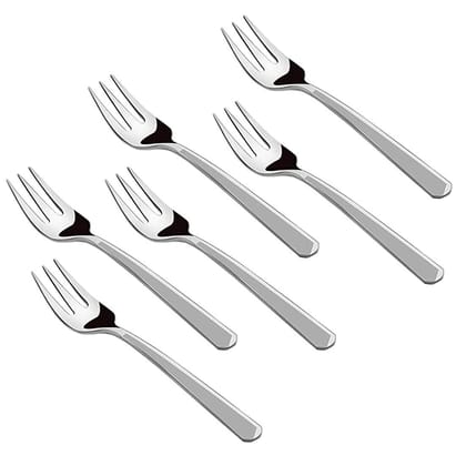 FnS Stainless Steel Silk N Satin Best Serving Set Salad, Snacks Eating Fruit Forks (6 Fruit Forks)