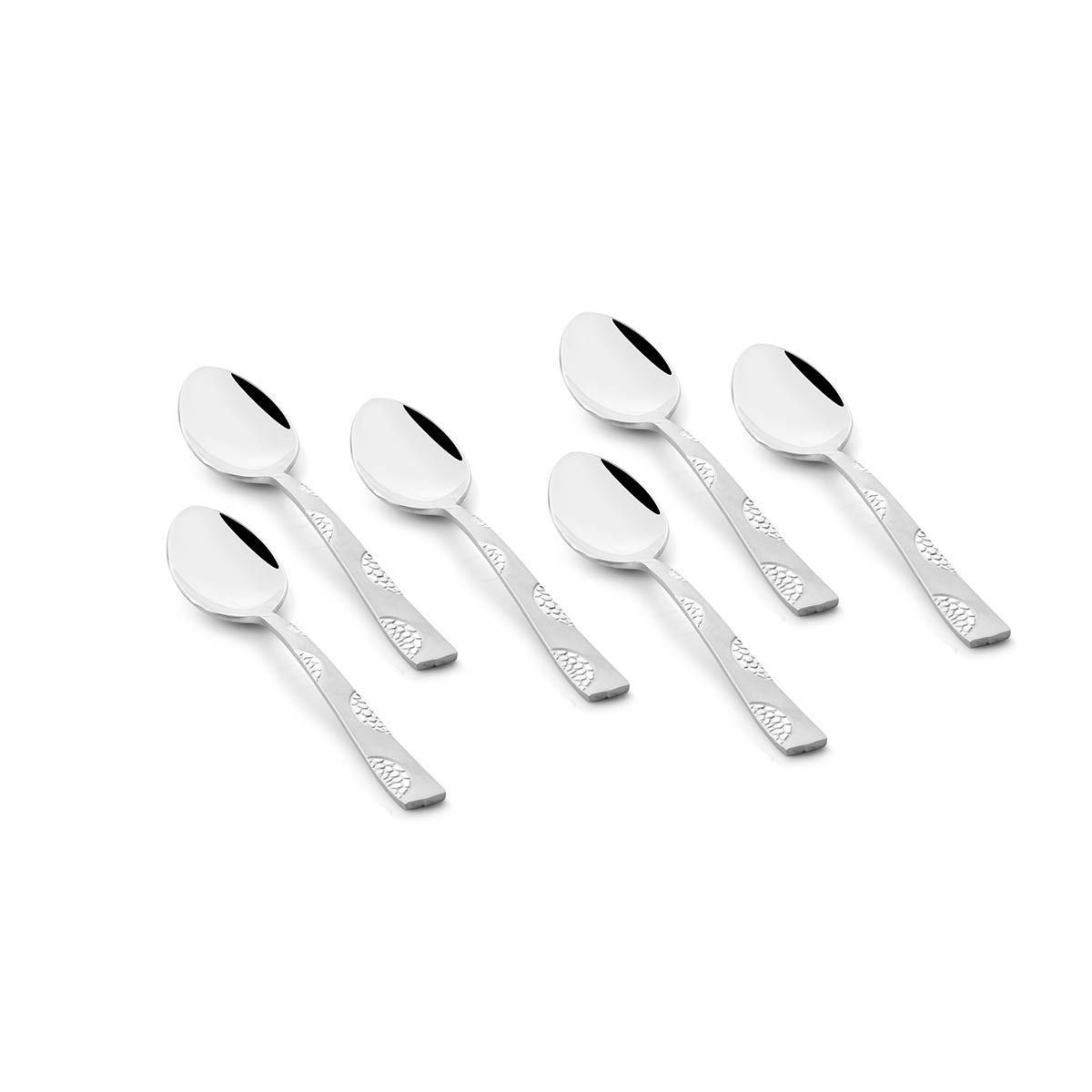 FnS Luna Premium Stainless Steel Teaspoon Set for Tea, Coffee, Sugar & Spices (6 Pcs Tea Spoon)