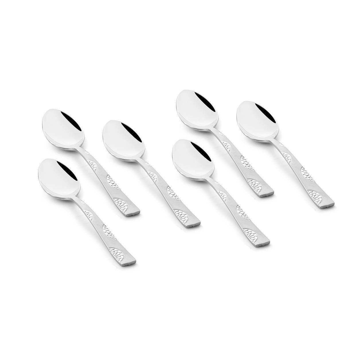 FnS Luna Durable Stainless Steel Baby Spoon with Dual Finish (6 Baby Spoon)