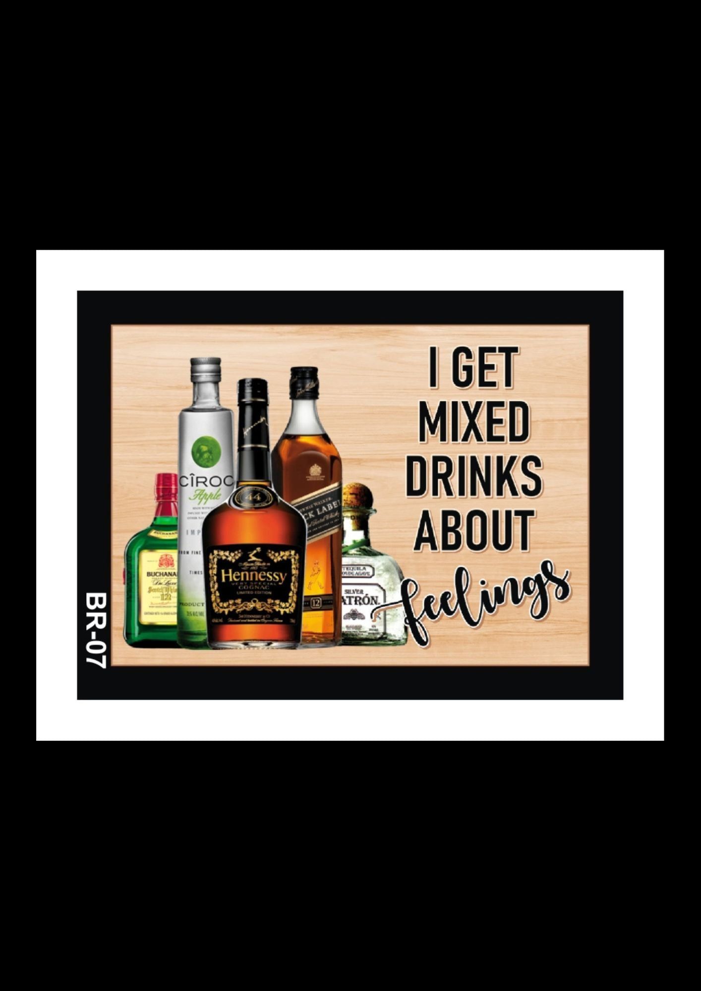 Bar quotes White frame for Wall Restaurants, Bar, Kitchen, Room & Office Decoration (14X18 Inch)