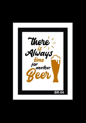 Beer Bar Quotes White Photo Frame Laminated Digital Print For Living Room Boys Bedroom Home Décor (14X18 Inch)