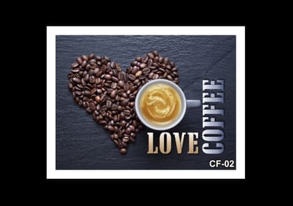 Coffee Quote Laminated with Digital Printing White Framed Wall Decor - Wall Wood Coffee Photo Frame/Art Prints for Dinning Table, Kitchen, Restaurant, Cafe or Eating Area (14 inch x 18 inch)