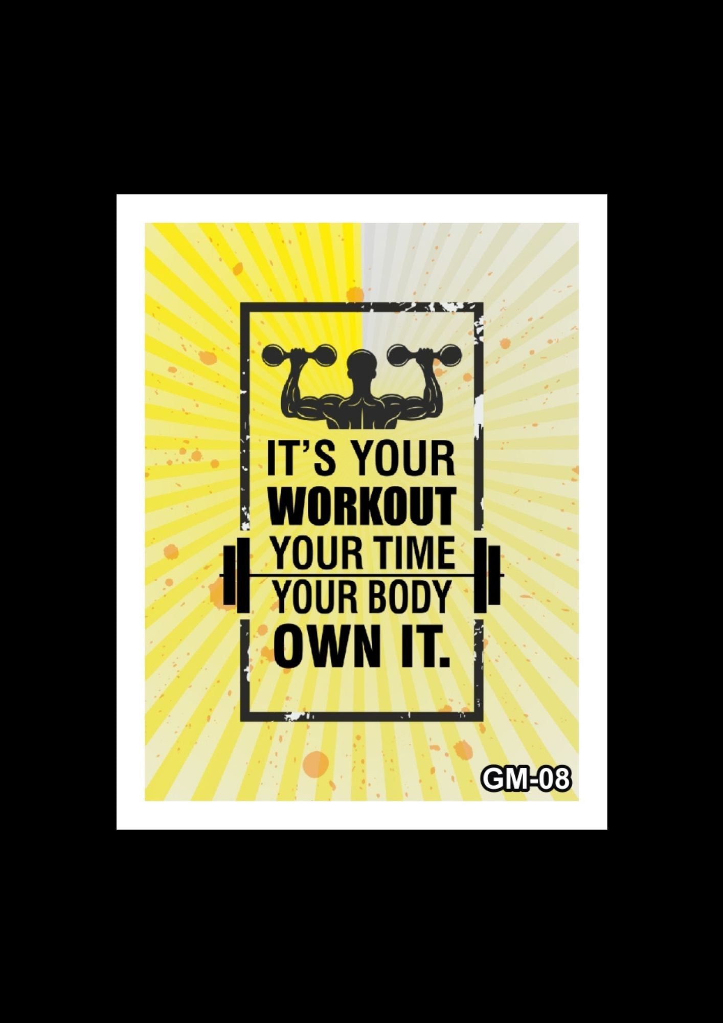 Attractive Gym White Frames | Beautiful Gym Quotes | fitness goals Gym Quote ( 14X18 Inch)