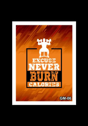 Exercise Quotes White Frames - Workout Quotes Frames - Exercise Laminated Digital Print Media - Gym Quotes Wall Frames (14X18 Inch)
