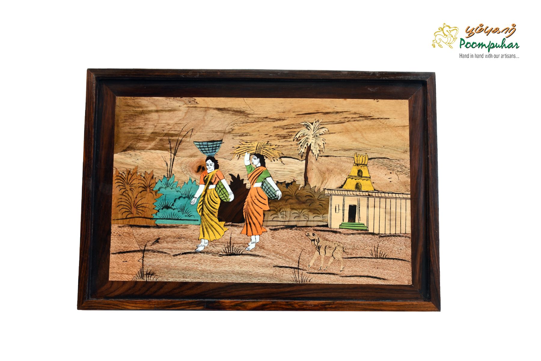 ROSEWOOD PANEL VILLAGE LADY 12X18 INCH