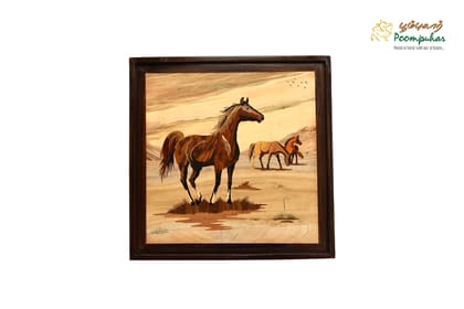 ROSEWOOD PANEL HORSE 18X18 INCH