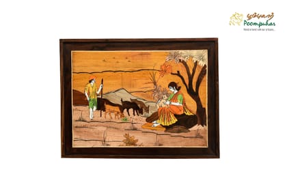 ROSEWOOD PANEL VILLAGE SCENARY 18X24 INCH