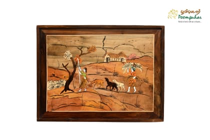 ROSEWOOD PANEL VILLAGE SCENERY 18X24 INCH