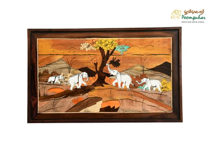 ROSEWOOD PANEL ELEPHANT 18X30 INCH