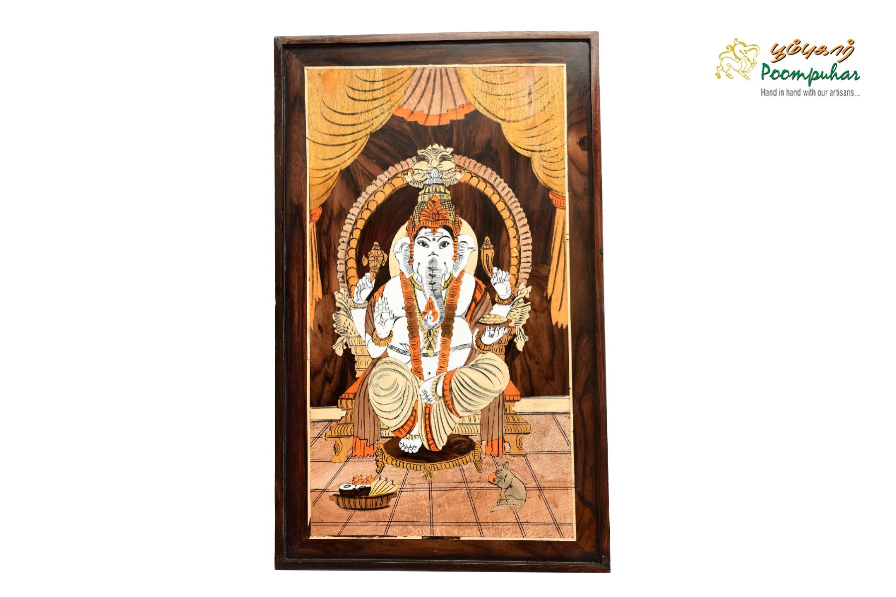 ROSEWOOD PANEL GANESHA 18X30 INCH