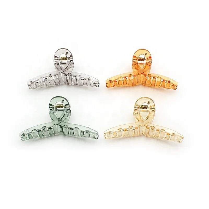 Transparent Hair claw clips combo pack of 6 pcs medium size