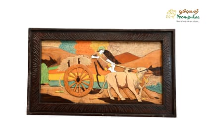 ROSEWOOD PANEL BULLOCK CART 18X24 INCH