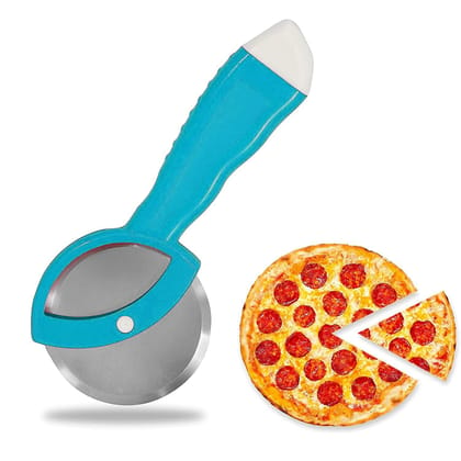 Mannat Premium Pizza Cutter Sandwich Paratha Chapati Roti Wheeel Type Sharp Blade Rotating Slicer Food Grade Stainless Steel with Non Slip Elongated Handle for Kitchen(Random Color Sent,G-1Pcs)