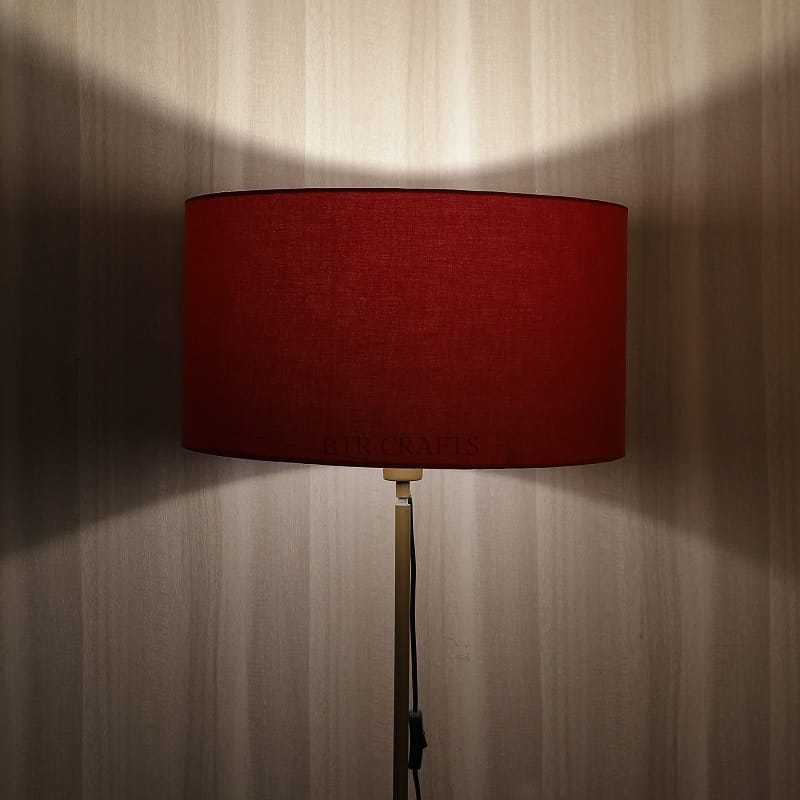 BTR CRAFTS 18" Inches Red Drum Lampshade, Cotton Fabric.