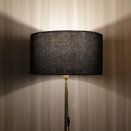 BTR CRAFTS 18" Inches Black Drum Lampshade, Cotton Fabric.