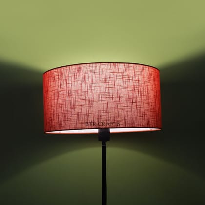 BTR CRAFTS 16" Inches Red Texture Drum Lampshade, Cotton Fabric.
