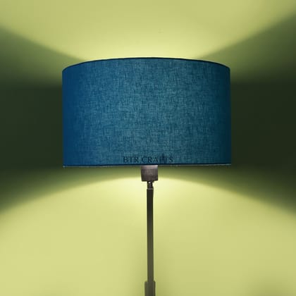 BTR CRAFTS 16" Inches Teal Drum Lampshade, Cotton Fabric.