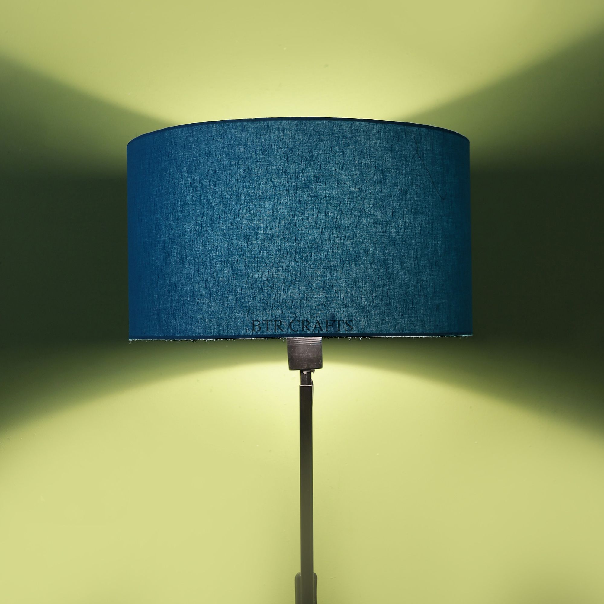 BTR CRAFTS 16" Inches Teal Drum Lampshade, Cotton Fabric.