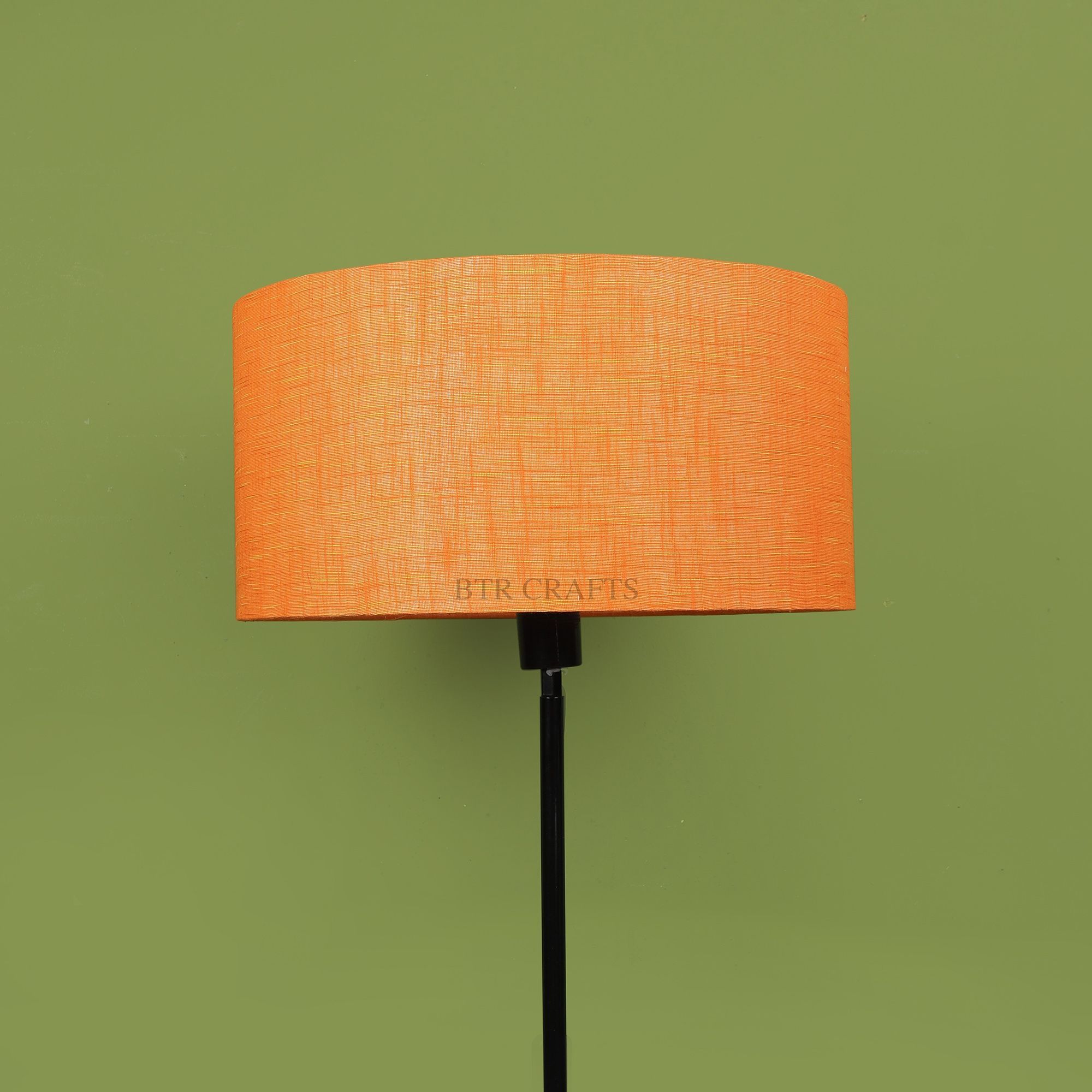 BTR CRAFTS 16" Inches Orange Texture Drum Lampshade, Cotton Fabric.