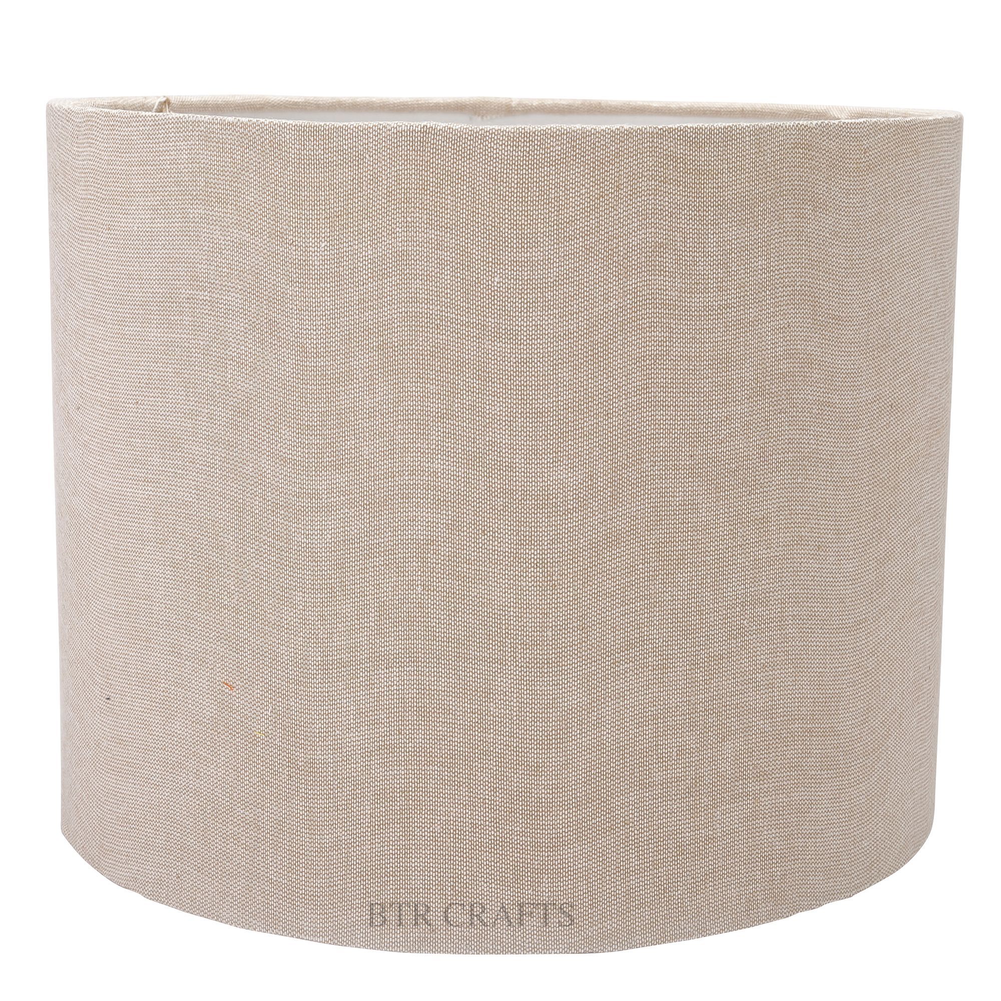 BTR CRAFTS 10" Inches Beige Drum Lampshade, Cotton Fabric.