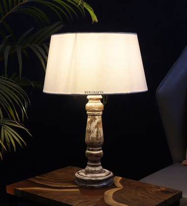 BTR CRAFTS Retro Table Lamp, White Lampshade / (Bulb Not Included)