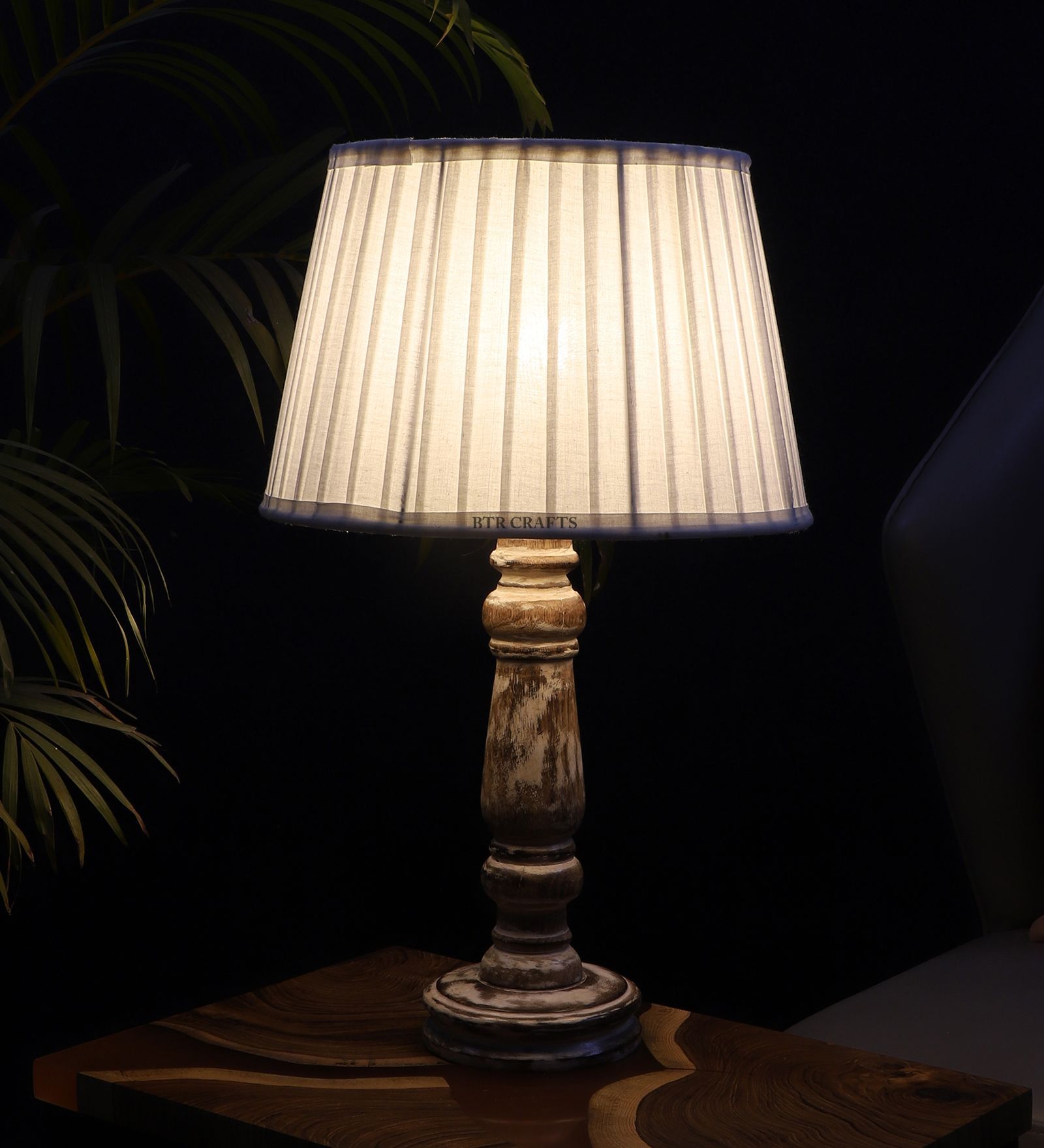 BTR CRAFTS Retro Table Lamp, Plated White Lampshade / (Bulb Not Included)