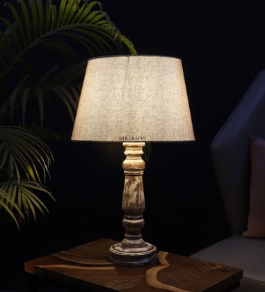 BTR CRAFTS Retro Table Lamp, Premium Jute Lampshade / (Bulb Not Included)