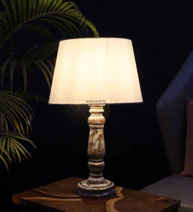 BTR CRAFTS Retro Table Lamp, Cream Lampshade / (Bulb Not Included)