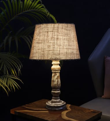 BTR CRAFTS Retro Table Lamp, Jute Lampshade / (Bulb Not Included)