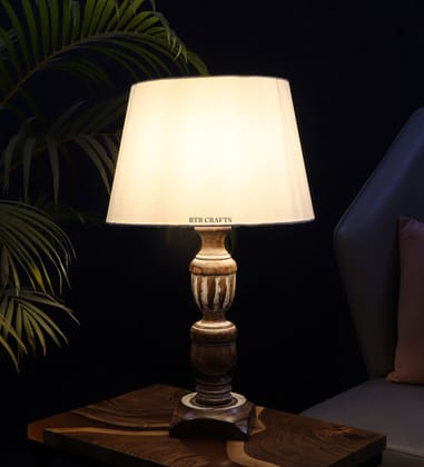 BTR CRAFTS Rustic Table Lamp, Cream Lampshade / (Bulb Not Included)